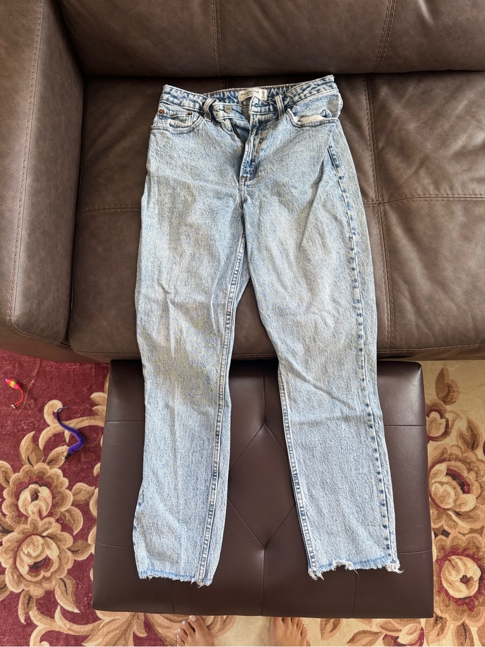 Abercrombie & Fitch Light Wash High-Rise Straight Jeans